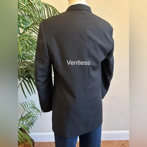 MENS BROOKS BROS BLAZER SIZE 46L LONG GRAY SPORT COAT WORSTED WOOL SUIT JACKET